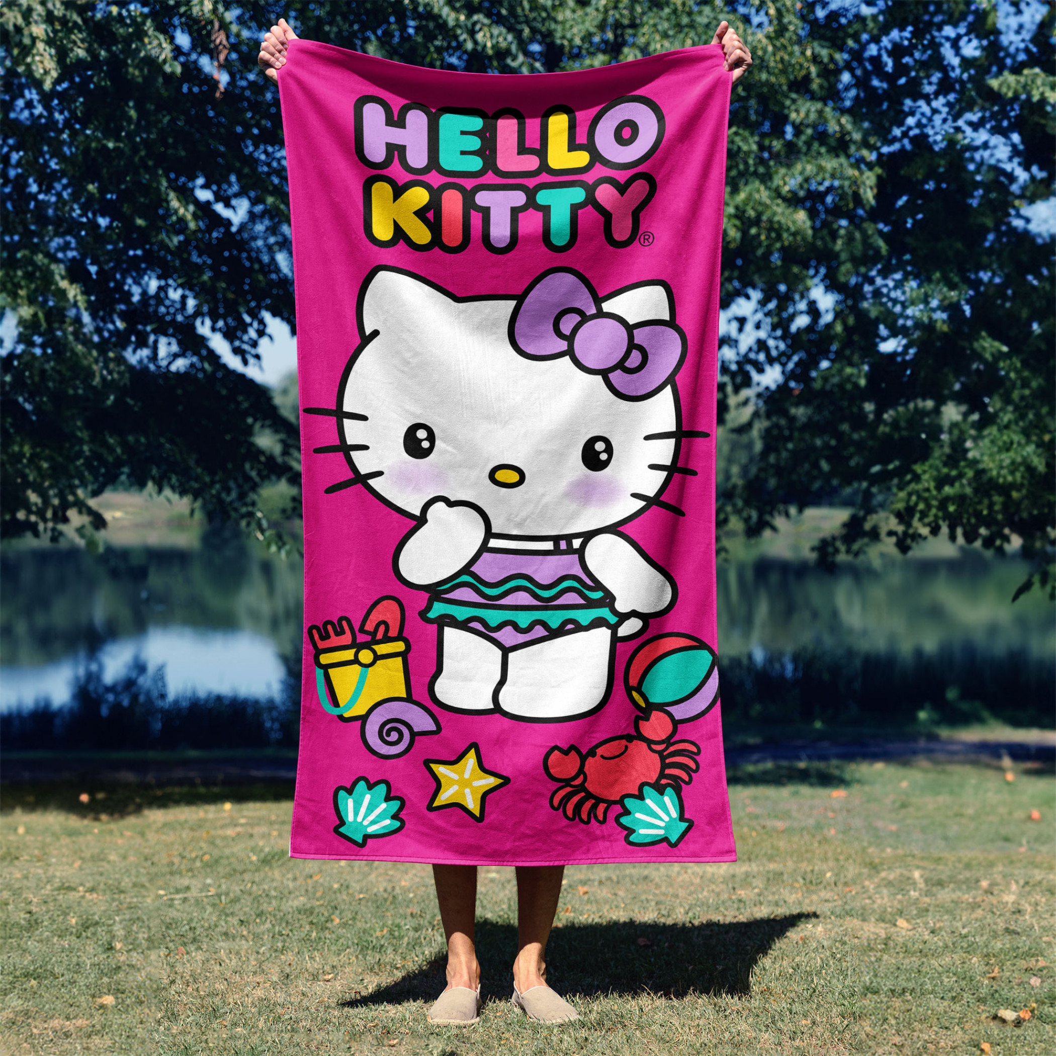 Hello Kitty Sanrio Beach Day 30"x60" Microfiber Beach Towel